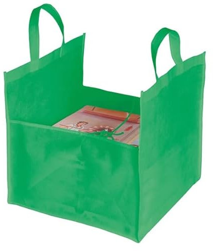 Einkaufstasche für Pizza zu Hause, 6 Pizzen, Verschlussschnur, kurze Griffe, verstärkte Nähte, Catering, personalisierbar im Siebdruck, grün, 37, Quadratische Tasche