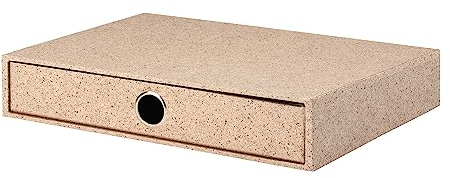 Rössler SOHO 1er Schubladenbox aus Papier | Büro Organizer Schreibtisch | Schubladen Organizer Büro Zubehör & Bürobedarf | Schreibtisch Organizer Box | 34 x 25 x 7 cm | 1 Stück | Farbe: Braun | Cacao