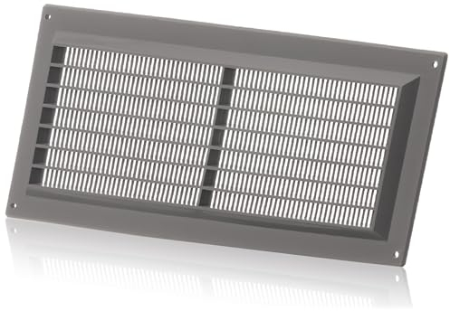 ABOUT VENT 300x130mm Griglia Ventilazione in Plastica ABS Grigia con Zanzariera - Griglie Aerazione Rettangolari