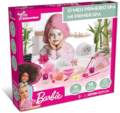 Science4you Barbie Mi Primer Spa Zen - Set für Mädchen, Barbie Prinzessin Sylle, zur Herstellung von Seifen, bunter und duftendem Badesalz und vielem mehr, Spielzeug, Geschenk für Mädchen ab 8 Jahren