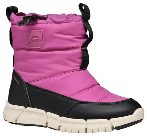 Geox J FLEXYPER Girl B AB Snow Boot, Fuchsia/Black, 31 EU