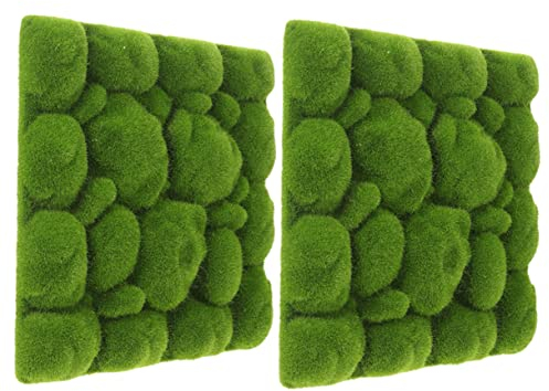 Ciieeo 2st Simulierte Moosdekoration Kunstrasen Gefälschte Moosmatte Gartenwand-moosbrett Mikrolandschaft Moos Wand Kunstmoos Gepflanzte Baumwolle Mikroszene Schaumstoffplatte Künstlich