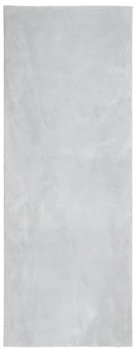 vidaXL Teppich, Wohnzimmerteppich Kurzflor Weich Waschbar, Moderner Teppich für Wohnzimmer Schlafzimmer, Flauschig Einfarbig rutschfest, Grau 80x200cm
