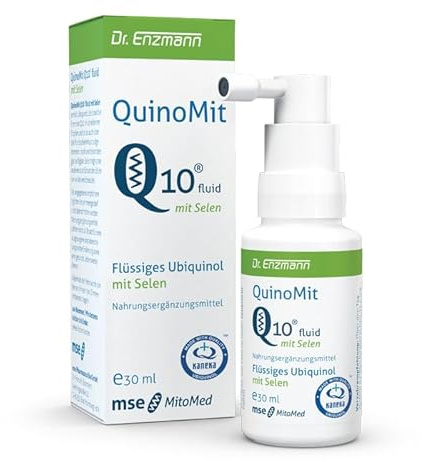 QuinoMit Q10 Fluid mit Selen: Nahrungsergänzungsmittel mit flüssigem Ubiquinol, der bioaktiven Form von Q10 und Natriumselenit