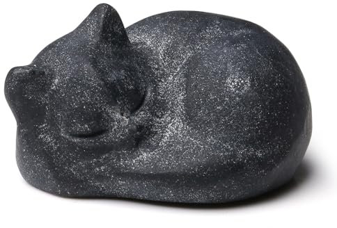 XIANNVXI Kristalle Katzen Figur Matt Schwarz Obsidian Katzenfigur Steine Katze Edelsteine Katzen Deko Katze Geburtstag Katzenliebhaber