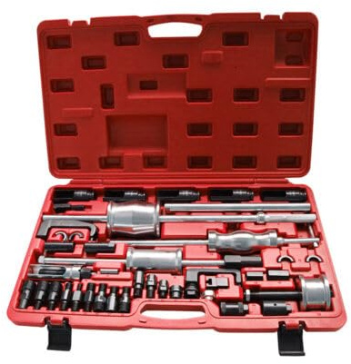 Shiyinge 40 Pieces Truck Diesel Injector Extractor Slide Hammer Puller Complete Set Universal Master Kit Remover Tool Universal Adaptor For removal of diesel injectors for most diesel injectors