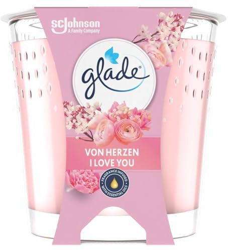 Glade Duft-Kerze im Glas, I Love You, bis zu 27 Stunden Brenndauer, 6er Pack (6 x 112g)