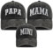 Lustige bestickte Papa Mama Mini Eltern-Kind-Mütze, verstellbare passende Familien-Baseballkappe, 3er-Set, Papa Mama Mini bestickt schwarz, Einheitsgröße