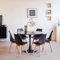 BenyLed Set de Mesa Redondas y 6 Sillas para Cocina, Terraza, Jardín, Balcón o Comedor, Negro (110 * 110 * 75cm)