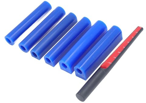 6-teiliges Blaues Ringwachsrohr, Schnitzwachsloch, Rundes Formwachswerkzeug, Schmuckring-Gussform-Set, Ringwachs-Herstellungsset mit 1 Schneider, Herstellung von Formmaterial-Set