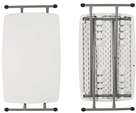 WODFARR Klapptisch, Campingtisch, 76 cm, Tisch, Picknicktisch, mit höhenverstellbar, 50/62/74 cm, für Garten, Grill, Catering, Party, Küche, Außen- und Innenbereich (a,weiß)
