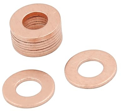 A ABSOPRO 10pcs 7mm Inner Diameter Copper Washers Flat Sealing Gaskets Ring Automotive Parts Item Replacement