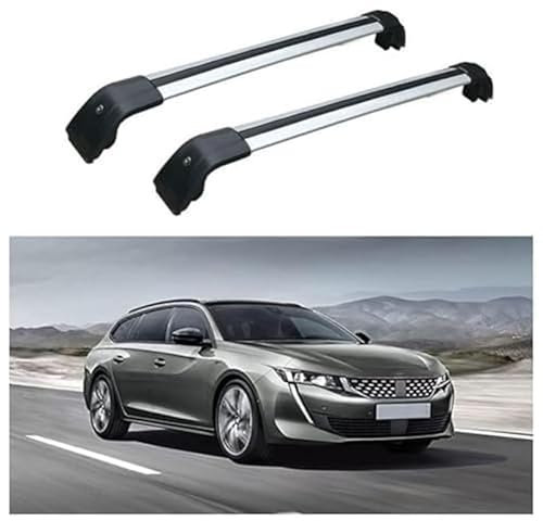 YRCTHEK für Peugeot 508 SW 2011-2018 Aluminium Dachträger Relingträger,Dachgepäckträger Alu Relingträger 2 Stück,A