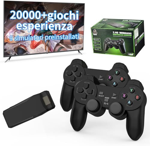 Drahtlose Retro Spielkonsole Stick Eingebaute 20000+ Klassische Spiele, 4K HDMI Ausgang Nostalgie Plug/Play Retro Video Gaming Stick, Retro Spielkonsole mit 9 Emulatoren