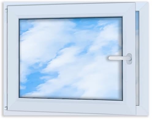 LORAC Ventana de plástico blanco 900 x 700 mm, 90 x 70 cm, PCV, DIN izquierda, inclinable y expositable, doble acristalamiento, ahorro de energía, ventana con certificado CE para sótano y apartamento