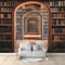 Papier peint panoramique Ancienne bibliothèque porte voûtée 200 x 140 cm - Revêtement mural décoration pour chambre salon - Design moderne intissé - XXL Tableaux Muraux Tapisserie Photo