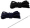 FortuneGlobe Cordon pour Cordon Capuche Sweat, Cordon de Rechange pour Sweat à Capuche et Pantalon de Jogging, Lot de 2 Cordons Noirs and bleu de 160 cm avec Enfileurs Métalliques, Idéal pour Vêtement