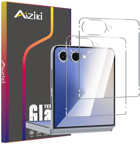 Aiziki Verre Trempé pour Samsung Galaxy Z Flip 7, Lot de 2, Film Protection Écran, (0,33mm HD Ultra Transparent) Dureté 9H Glass vitre protection pour Samsung Galaxy Z Flip 7