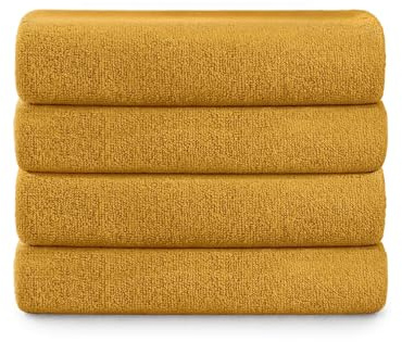 Blumtal Premium Frottier Handtücher Set 4 teilig 100% Baumwolle - Oeko-TEX zertifiziertes Towel 4X (50x100 cm) - Ultra saugstarkes Frottier Handtücher Set waschbar °60 - Towel - Handtuch Gelb
