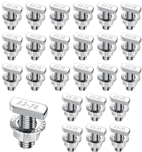 25 StüCk Hammerkopfschrauben M8 X 20mm Sperrzahnmuttern Edelstahl A2-70 Hammerkopfschraube Set Mit Flanschmutter Langlebig M8 Schrauben FüR Pv Solar Montageschienen GewäChshaus Und Photovoltaik