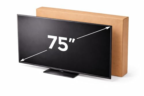 Imballaggi Point TV-Verpackungsbox Fernseh-Flachbildschirmverpackung bis zu 65 Zoll widerstandsfähig für Versand und Umzug mit Bildschirmschutzzubehör, Maße 150 x 87 x 17 cm Set von 1 (TV 75 Zoll)