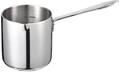 IMEEA Réchaud à Lait Café Beurre Mini Pot pour Fondre le Beurre avec Bec Acier Inoxydable Tri-Ply 18/10 (370ml/ 12oz)