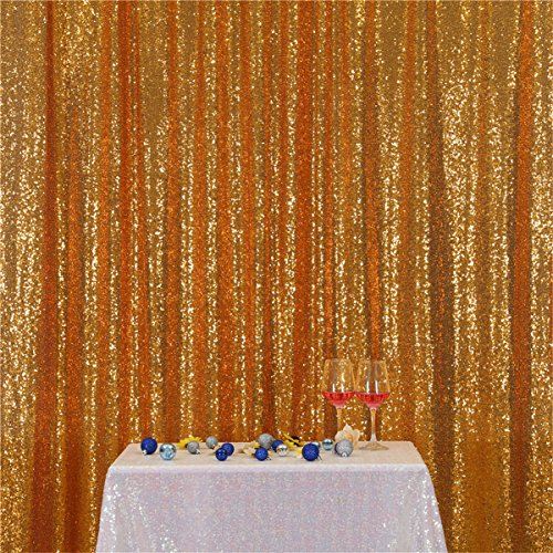 B-SHINE Goldener Pailletten-Hintergrund für Hochzeit, Fotografie, Hintergrund, Party-Vorhang, 2,1 m x 2,1 m