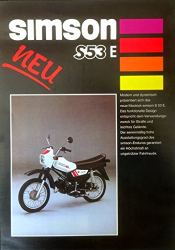 Schönes Prospekt SIMSON S53 E Mokick 49,8 ccm - aus Simson GmbH Zeiten Stil wie 1991