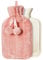 CityComfort Wärmflasche mit Bezug Bettflasche für Nacken Bauch Schmerzen und Füße Flauschige Wärmflasche Groß 2L für Erwachsene (Rosa)