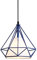 STOEX Suspension luminaire Lustre Abat-jour Industrielle forme Diamant, Lampe de Plafond en Métal Fer E27 40W, Bleu