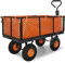 BOUDECH® Carrello da giardino porta attrezzi con rimorchio a spinta in metallo inossidabile, telone impermeabile e griglia - Carriola da giardino a 4 ruote (550Kg)