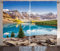 ABAKUHAUS Landschaft Rustikaler Vorhang, Moraine Lake Sunset, Wohnzimmer Universalband Gardinen mit Schlaufen und Haken, 280 x 175 cm, Grau Aqua
