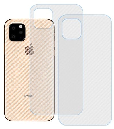 Yidai-Silu 3pcs Folie für iPhone 11 Rückseite Folie 【Kohlefaser Atmungsaktiv Struktur, Anti-Rutsch, Anti-Fingerabdruck】 Kratzfest Back Klebefolie für iPhone 11 Protector Film