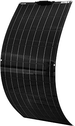 XINPUGUANG Panneau Solaire Flexible 100w 12v Module Photovoltaïque Monocristallin pour la Voiture, Bateau, Camping-car, Toit, Caravane, Chargeur de Batterie 12v (Black)