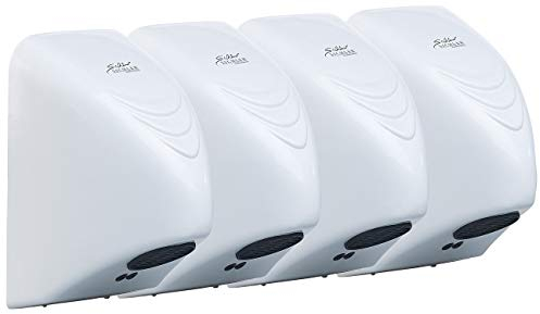 Sichler Haushaltsgeräte Warmlufthändetrockner: 4er-Set automatische elektrischer Händetrockner zur Wandmontage (Händeföhne, Hand Dryer, Seifenspender)