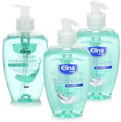 3x aktive Hygiene Handseife im Pump-Spender - erfrischende & sensitive Hygiene-Seife für die Hände - Hand-Waschlotion - 300ml je Spender (03 Stück)