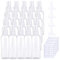 ELCOHO 20 Pieces Clear Spray Bottles Plastic Fine Mist Spray Bottles Refillable Bottle with Funnels and Labels for Cleaning, Travel, 100 ml