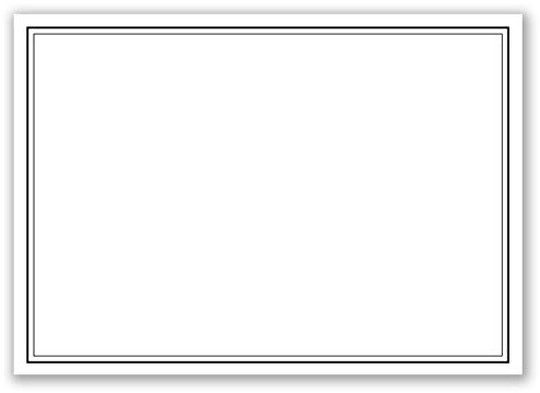 50 x Trauerkarte DIN A6 - Mit schwarzem Trauer-Doppelrahmen - 10,5 x 14,8 cm - Einzelkarte bedruckbar - Kondolenzkarten für Danksagung, Einladung, Anzeige Trauer