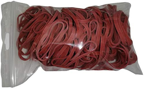 Fa.ars 100 g Gummiringe Gummiband Gummibänder Haushaltsgummis Gummiring Gummies Rubber Bands rot 30 mm Ø 1,2 x 3 mm breit