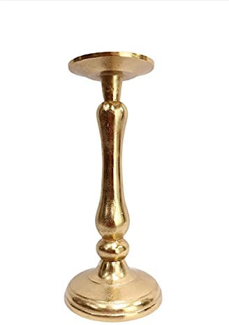 Kerzenleuchter, Kerzenständer, Nostalgie Tafel Leuchter, Aluminium Gold 30 cm