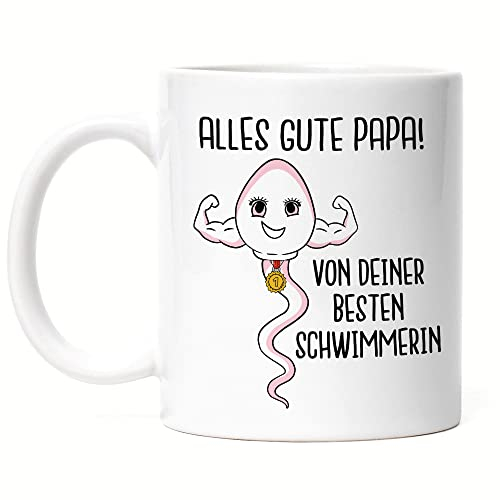 Hey!Print Alles Gute Papa Von Bester Schwimmerin Tasse Vatertagsgeschenk Geburtstag Lustiges Motiv Tochter Geschenkidee