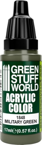 Green Stuff World Acrylic Pints | Modeling Colours 17ml Dropper (Military Green)