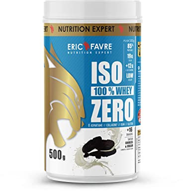 ISO WHEY ZERO 100% Pure Protéine - Pure Whey Protéine Isolate Savoureuse Pour Prise de Masse Musculaire - Assimilable Rapidement - 500g - Saveur Cookies & Cream - Laboratoire Français Eric Favre