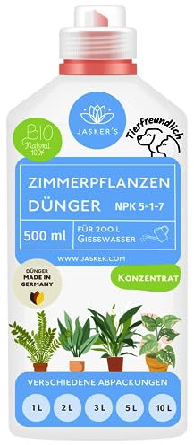 Bio Zimmerpflanzen Dünger flüssig 500 ML - Konzentrat Dünger für Zimmerpflanzen - 100% Schnelldünger - Flüssigdünger für 100 Liter Gießwasser - Blumendünger flüssig Zimmerpflanzen