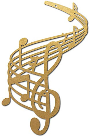 CREATCABIN Musik Wandkunst Metall Wanddekoration Wandschilder Aufhängen Skulptur Für Zuhause Schlafzimmer Wohnzimmer Küche Garten Einzugsgeschenk Weihnachten Halloween Urlaub Wanddekoration 18x28cm