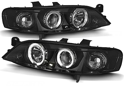 LED Angel Eyes Scheinwerfer Set in schwarz für Opel Vectra B 96-99