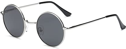 SOJOS Schick Klassische Retro Runde Verspiegelt Alien Unisex Sonnenbrille Herren Damen SJ1058 mit Silber
