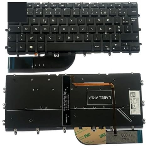 YANHAO Clavier d'ordinateur Portable français FR for Dell Inspiron XPS 13 7000 7347 7348 7352 7353 7359 15 7547 7548 9343 9350 9360 N7548 rétro-éclairé [Facile à Installer]