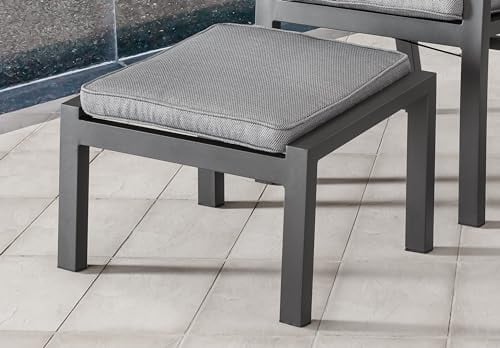 Destiny Fußhocker Capri Aluminium, 60x44x38/42 cm, mit Polster