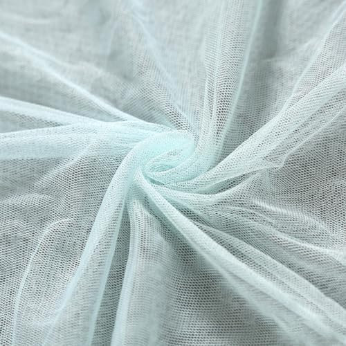Whakano 1m Tüll Stoffe zum Basteln,Meterware,Netzstoff Breite 220 cm,Stoffe zum Nähen,Dekostoff für Näharbeiten,Quilten DIY Basteln Handwerken,Scrapbooking,Vorhänge,Kostüm Kleid Bekleidung,Grün